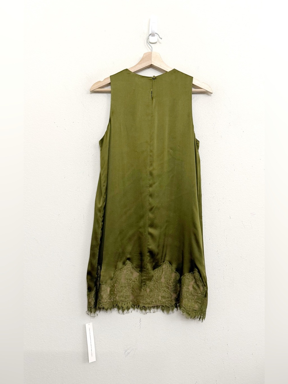 NWT Reformation Jessalyn Silk Lace Mini Dress in Moss Green Size S - Picture 9 of 17